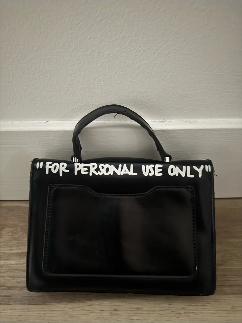 OFF WHITE Top-Handle Bag with Silver Hardware